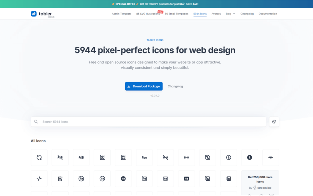 Tabler Icons Website
